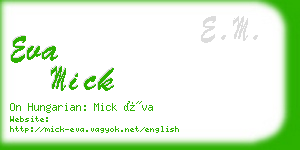 eva mick business card